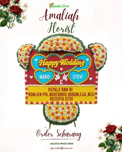 Karangan Papan Bunga Pernikahan di Pasar Merah Barat